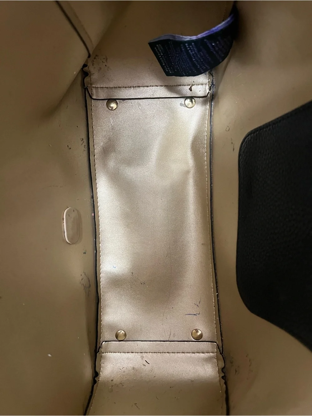 Lauren Ralph Lauren Arcadia Black Pebbled Leather Tote with Gold Accents